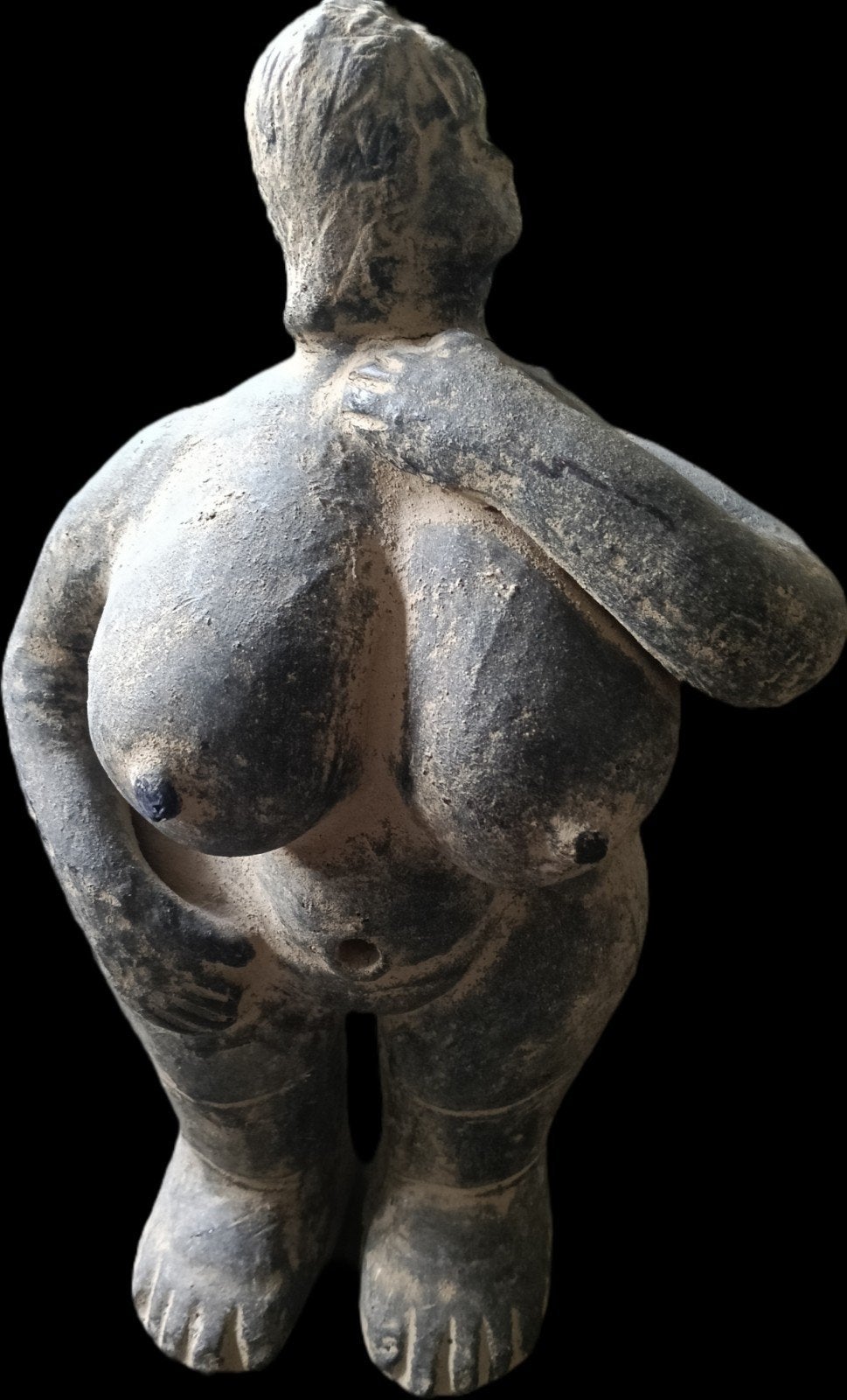 Decoratief beeld 'Dikke Dame' - 42 cm hoog, Ophalen, 20 - 50 cm, Steen of Keramiek, Beeld
