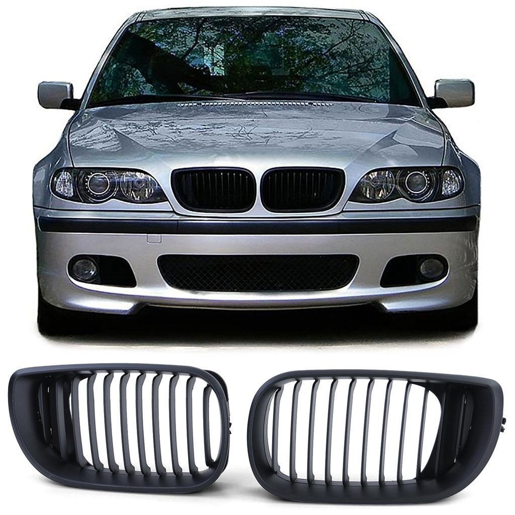 Sport Grill Nieren Voor Bmw 3 Serie E46 LCI Mat Zwart Enkele