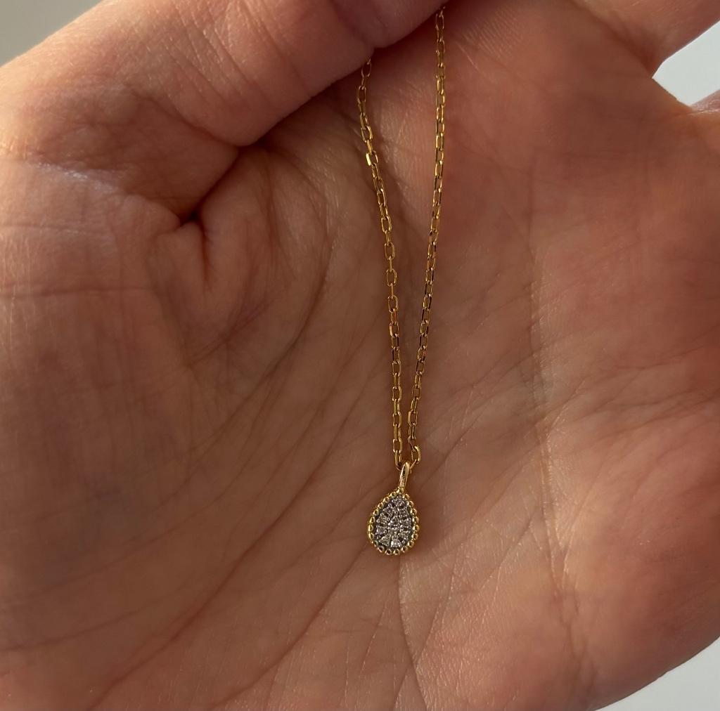 CLEOR ketting 9 karaat goud en diamant, Ophalen of Verzenden, Zo goed als nieuw, Goud, Goud