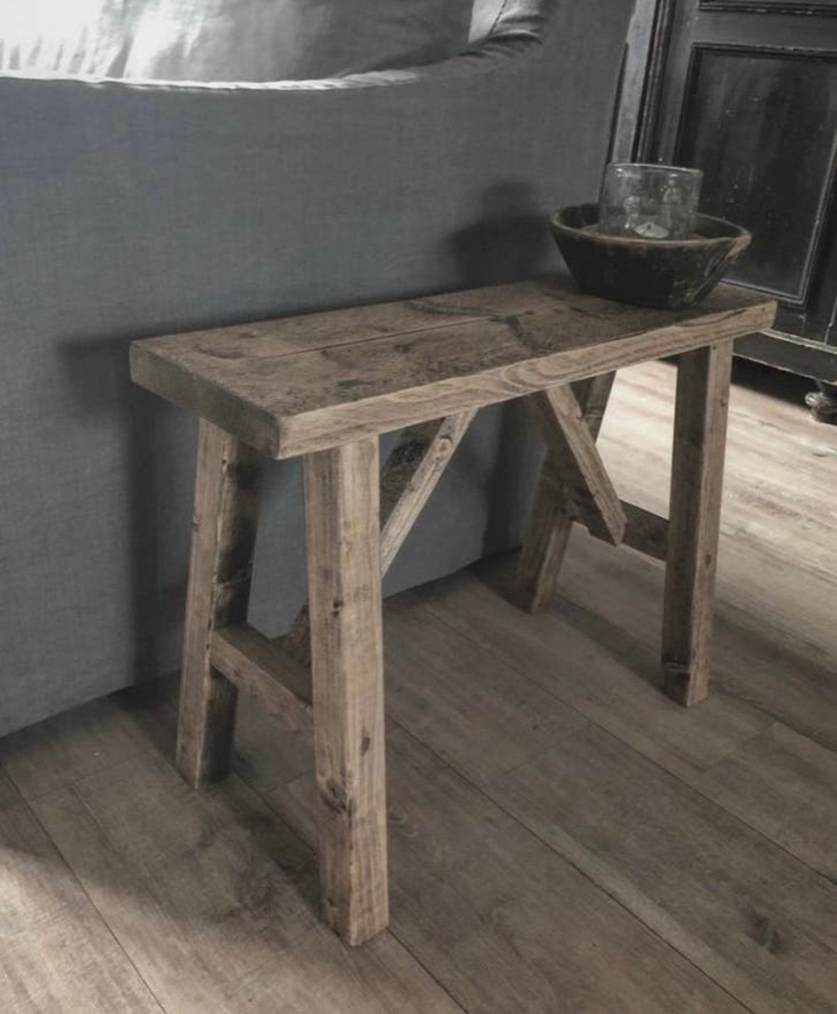 ~Stoer Sober Landelijk Houten Krukje/Bankje~, Ophalen of Verzenden, Nieuw