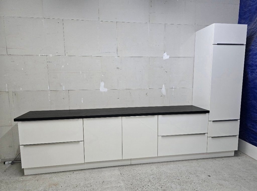 Te koop Complete witte hoogglans keuken., Huis en Inrichting, Ophalen, Gebruikt, Wit, Hoogglans of Gelakt