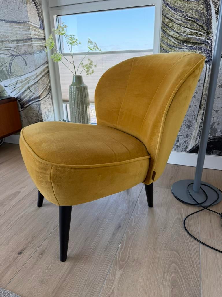 Fauteuiltje oker geel, Huis en Inrichting, Fauteuils, Ophalen, Zo goed als nieuw, 50 tot 75 cm