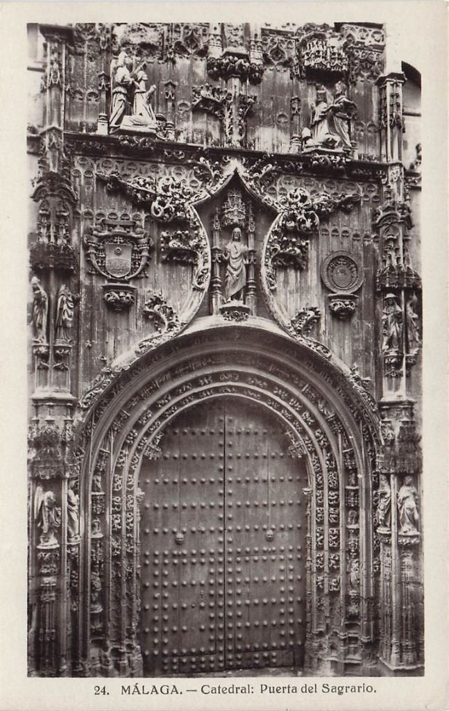703-285-007 Malaga Catedral Puerta del Sagrario, Verzenden, Voor 1920, Spanje