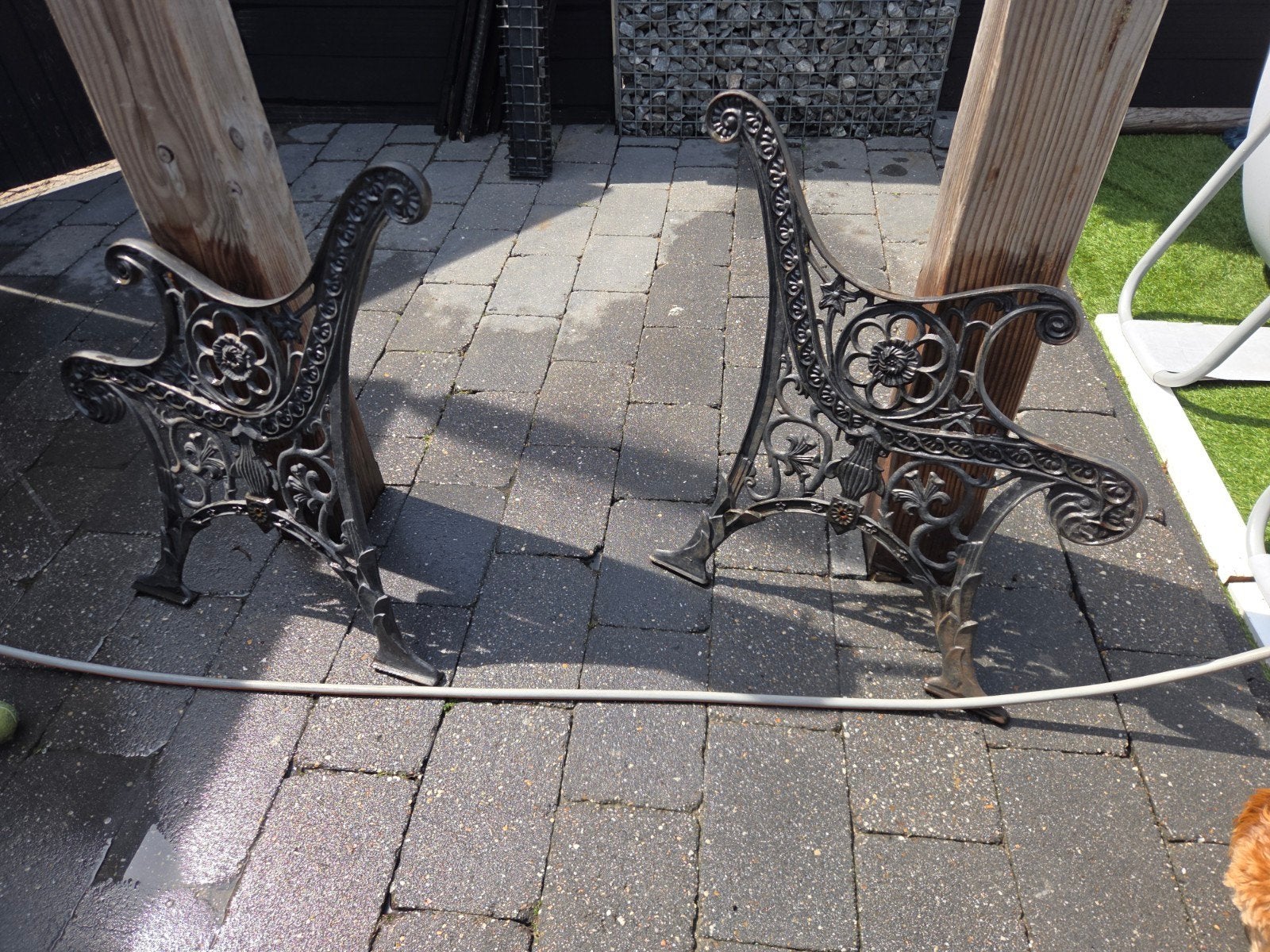 mooie gietijzeren bank leuningen, Tuin en Terras, Ophalen, Zo goed als nieuw, Metaal