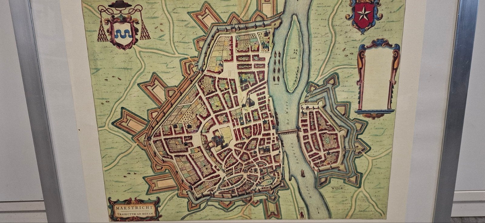 Historische kaart van Maastricht in lijst, Ophalen of Verzenden