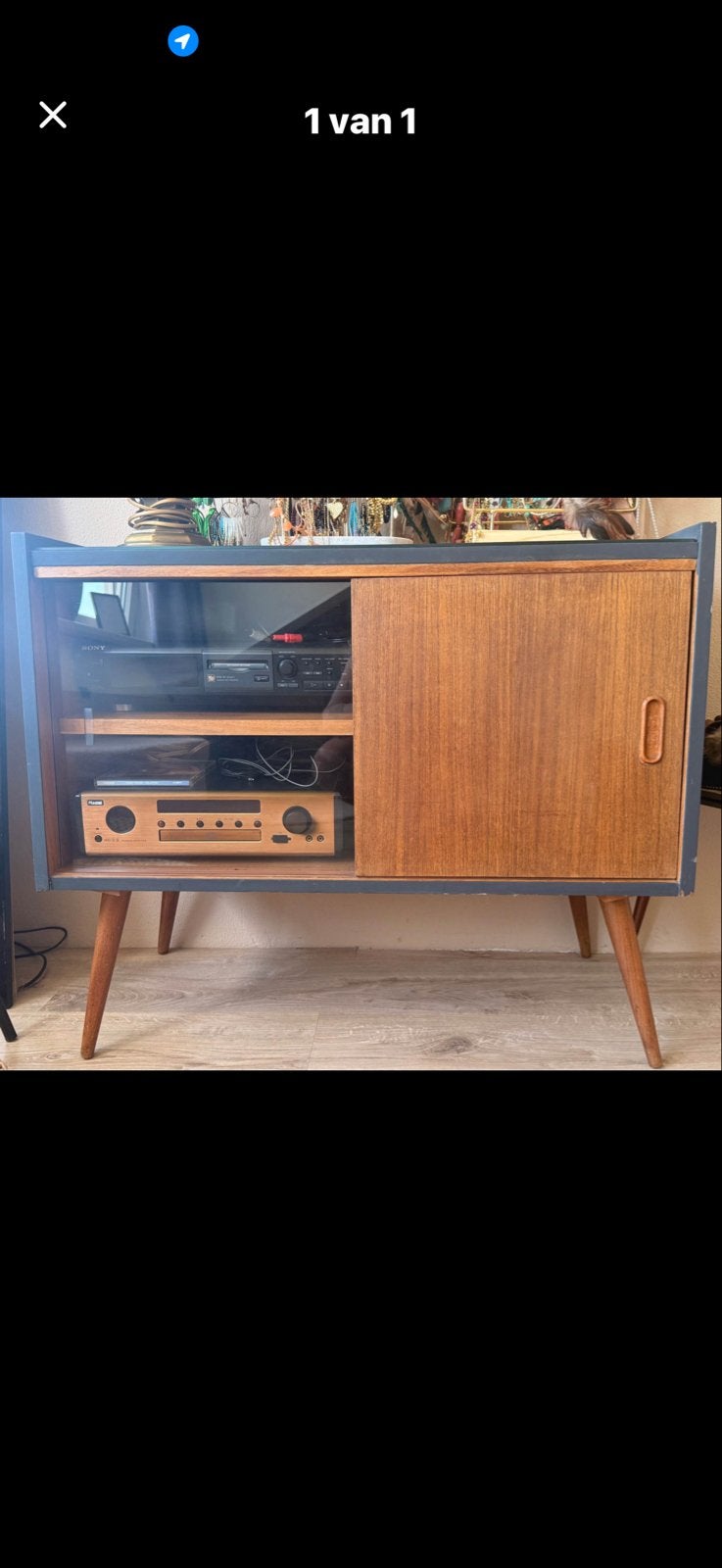 Vintage Deens dressoir in teak | Jaren '60 TV-meubel, Ophalen, Gebruikt, 100 tot 150 cm, Teakhout