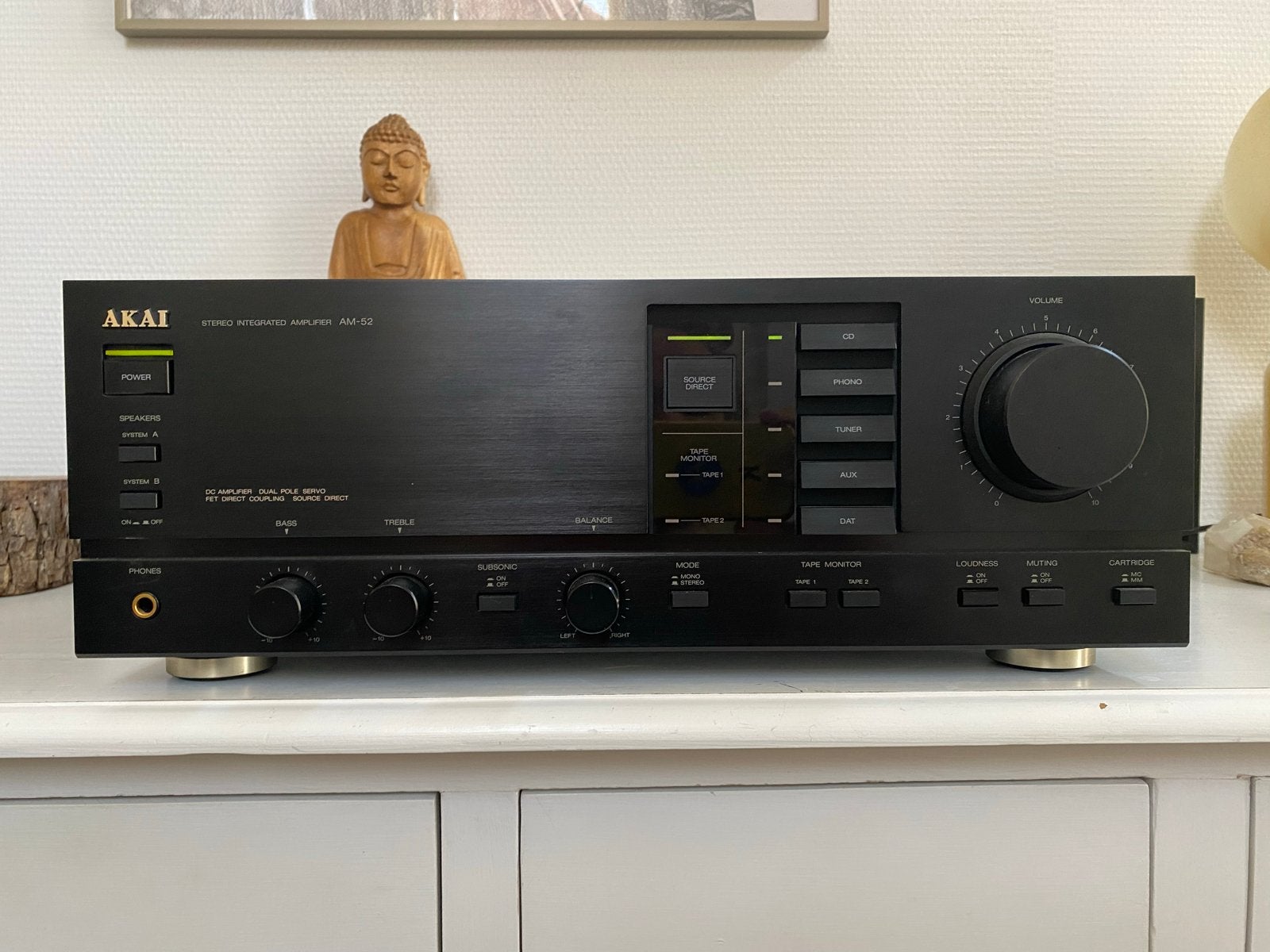 Akai AM-52 Stereo Geïntegreerde Versterker, Gebruikt, 60 tot 120 watt, Stereo, Ophalen