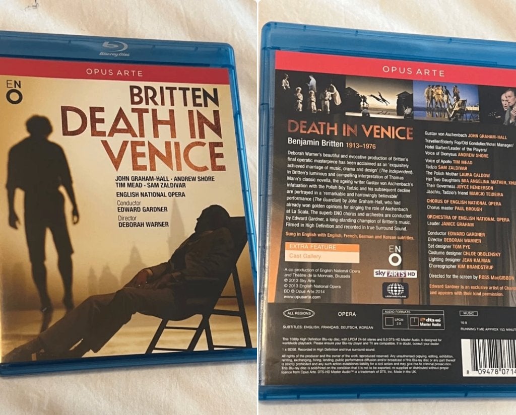 Benjamin BRITTEN Death in Venice (ENO, 2013) (Blu-ray, HD), Verzenden, Zo goed als nieuw