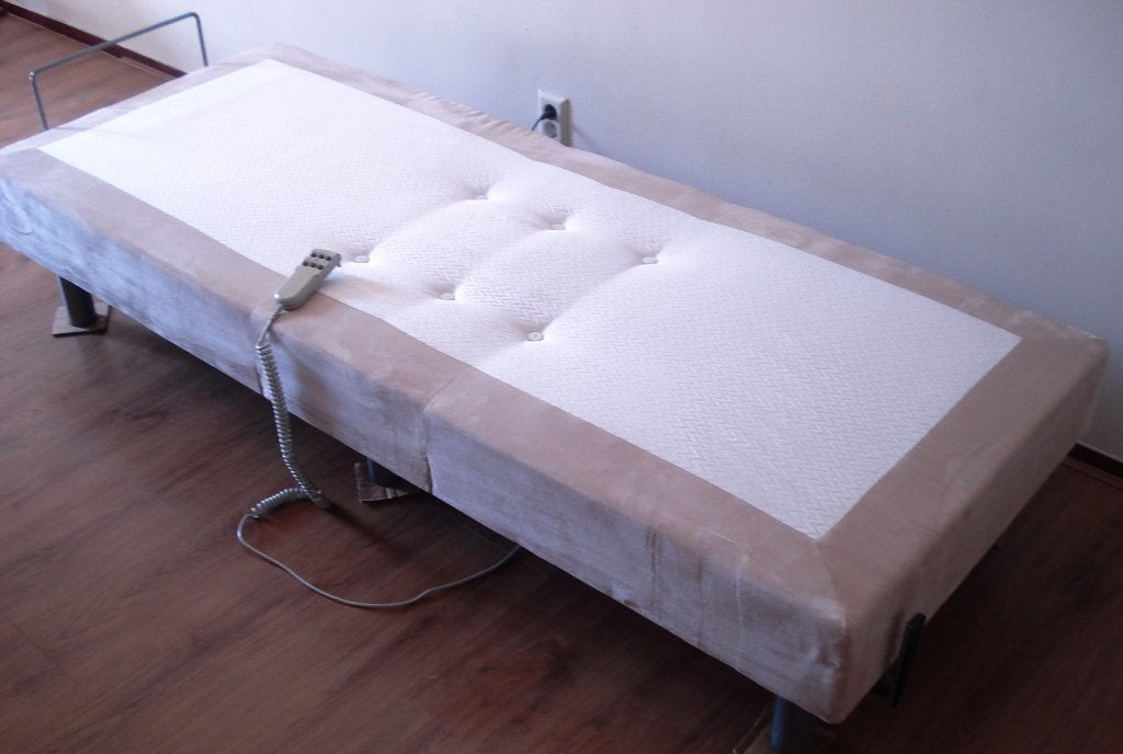 Swiss Sense Elektrische Boxspring, Huis en Inrichting, Slaapkamer | Boxsprings, Ophalen, Eenpersoons, Beige, Zo goed als nieuw