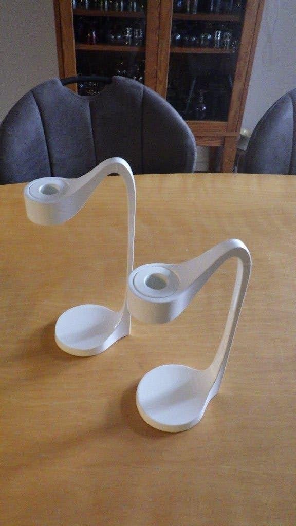 2 witte kandelaars (Ikea), Huis en Inrichting, Woonaccessoires | Kandelaars en Kaarsen, Ophalen of Verzenden, Gebruikt, Overige materialen