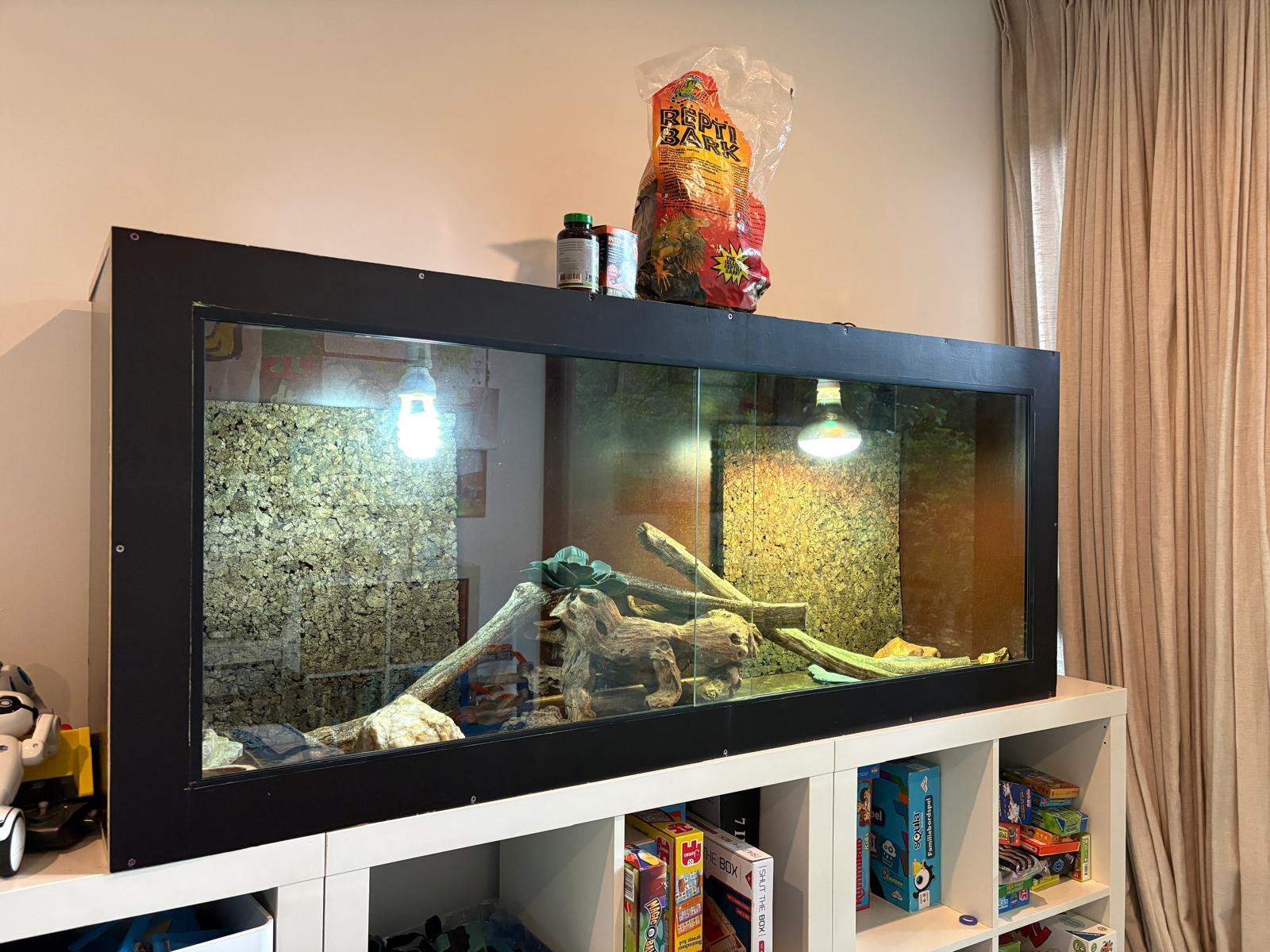 Terrarium groot 160x41x66 plus een hoop extra baardagaam, Dieren en Toebehoren, Ophalen, Gebruikt, Terrarium of Paludarium