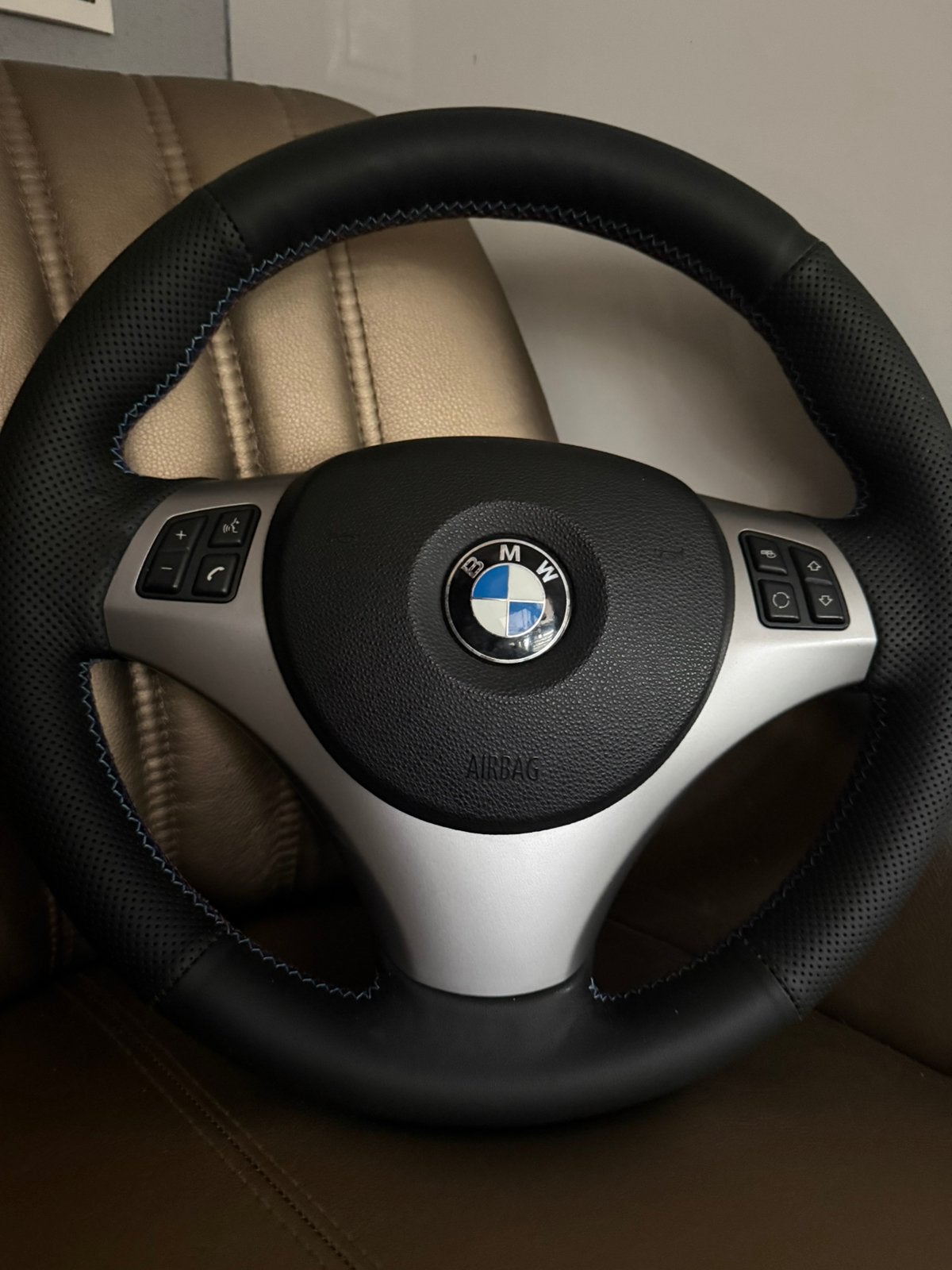 Bmw E81 E82 E87 E88 E90 E91 E92 E93 leder stuur, Ophalen of Verzenden, BMW