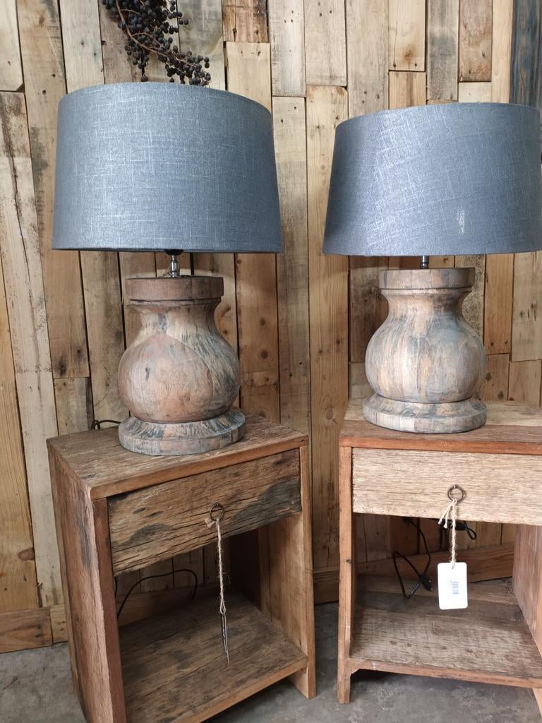 Aura Peeperkorn xl balusterlampen, Huis en Inrichting, Lampen | Tafellampen, Ophalen of Verzenden, Hout, Minder dan 50 cm