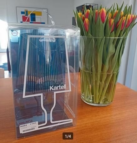Nieuwe Kartell Take tafellamp - Ferruccio Laviani, 30 cm, Ophalen of Verzenden, Blauw, Lamp