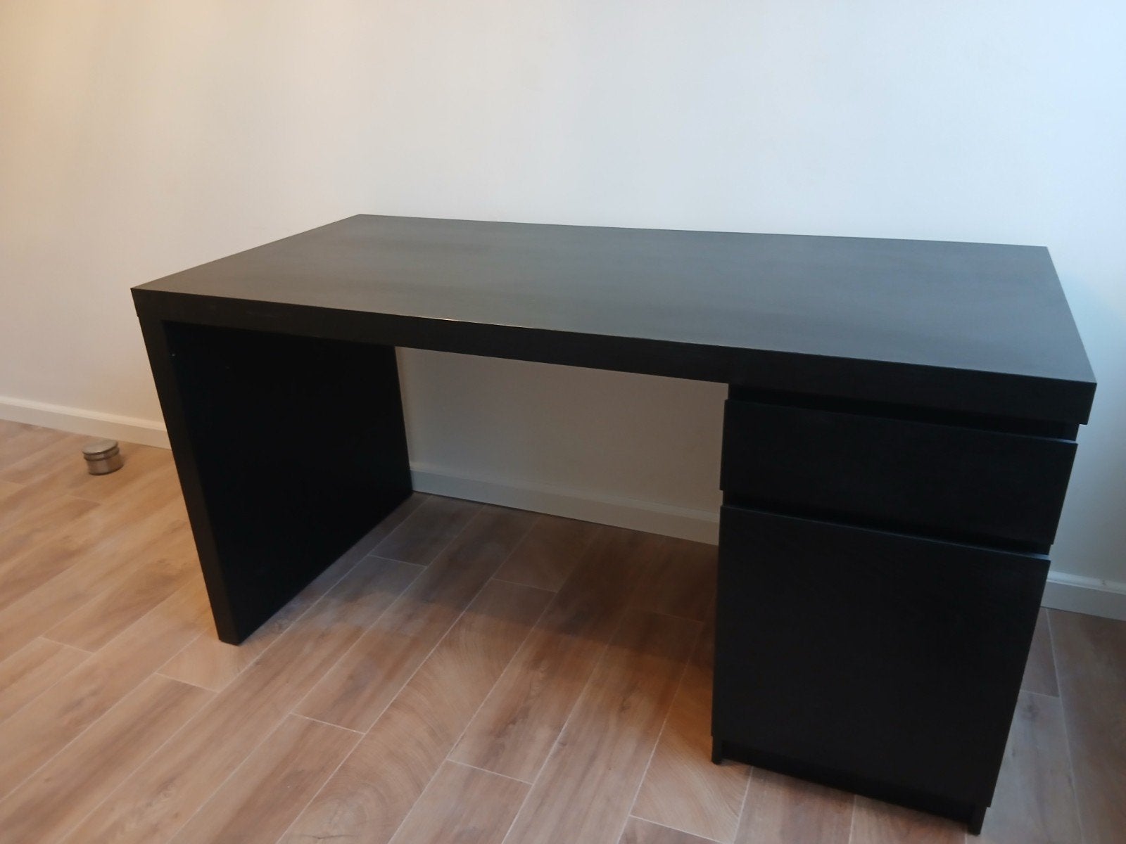Ikea Malm bureau zwart 140x65 cm, Ophalen, Gebruikt, IKEA, Met lades