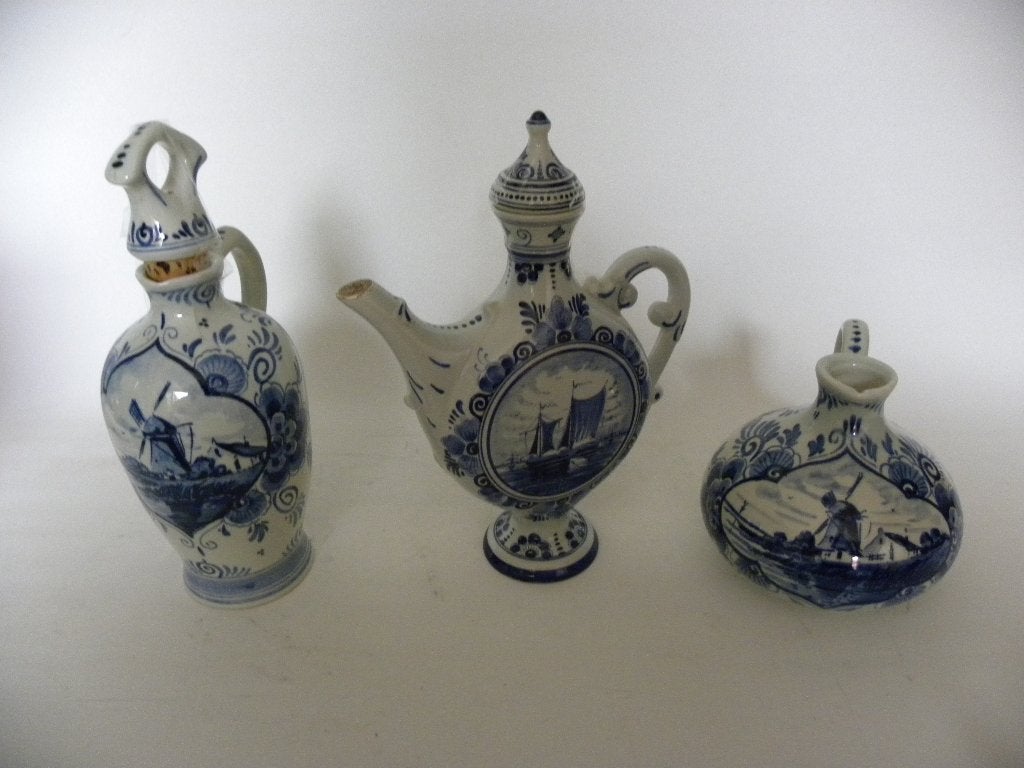 drie genever kruikjes, Ophalen of Verzenden, Gebruikt, Gebruiksvoorwerp
