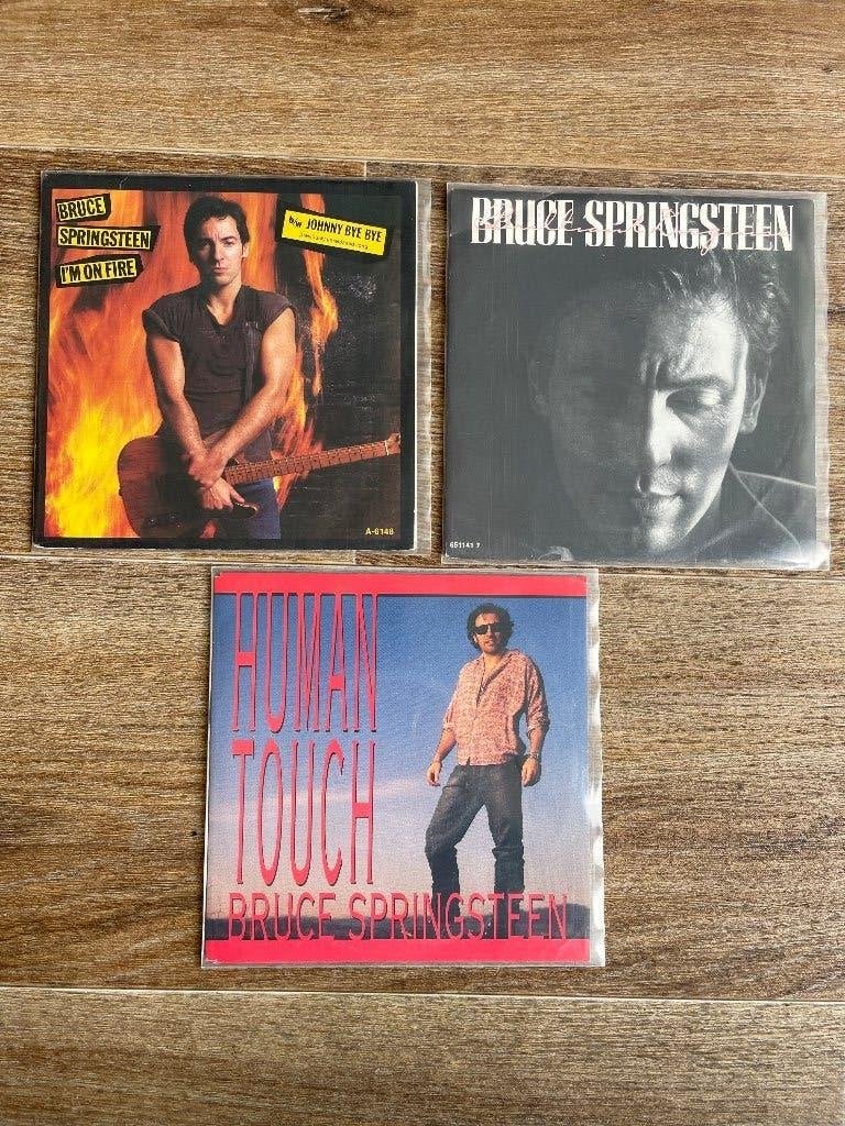 Bruce Springsteen 3 Vinyl Singles: I'm On Fire, Human Touch, Gebruikt, 7 inch, Pop, EP