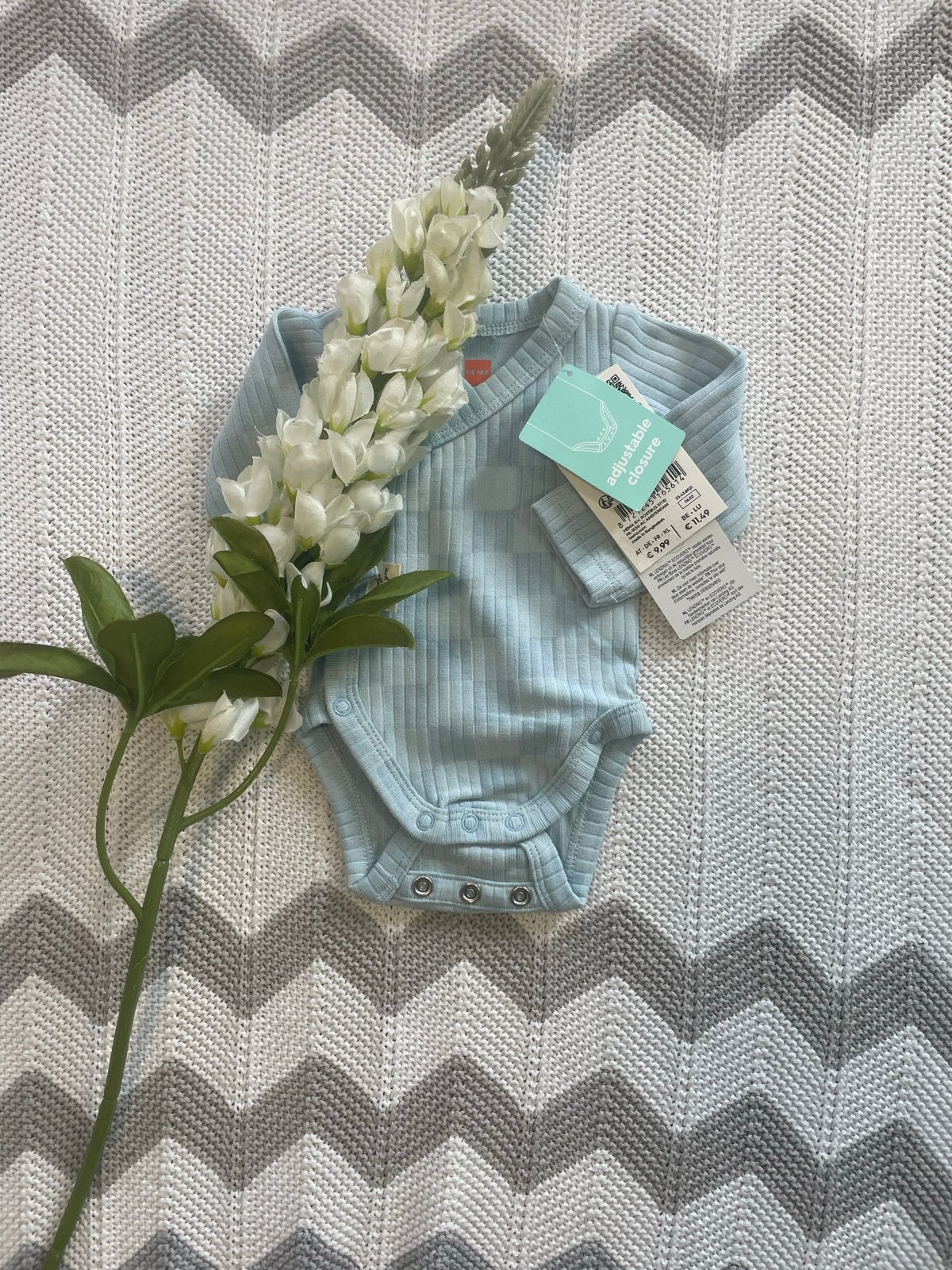 NIEUW, blauw geblokt omslagrompertje van de Hema, maatje 44, Kinderen en Baby's, Babykleding | Prematuur, Ophalen of Verzenden