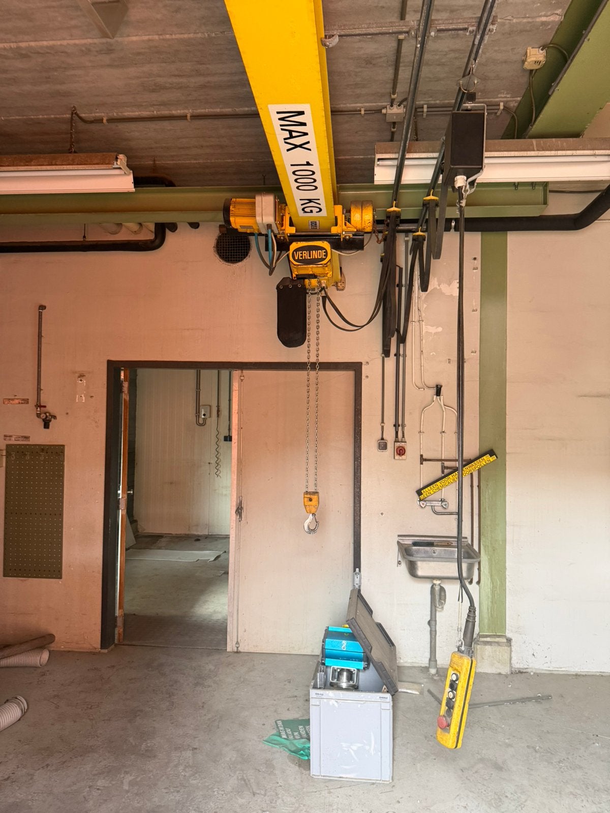 Verlinde 1 ton elektrische kettingtakel met loopkat, Doe-het-zelf en Verbouw, Lieren en Takels, Ophalen, Zo goed als nieuw, Elektrisch