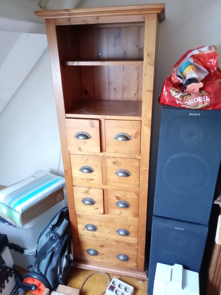 Ladenkast Vuren/Grenen hout blank hout, Ophalen, Minder dan 50 cm, 5 laden of meer, Zo goed als nieuw