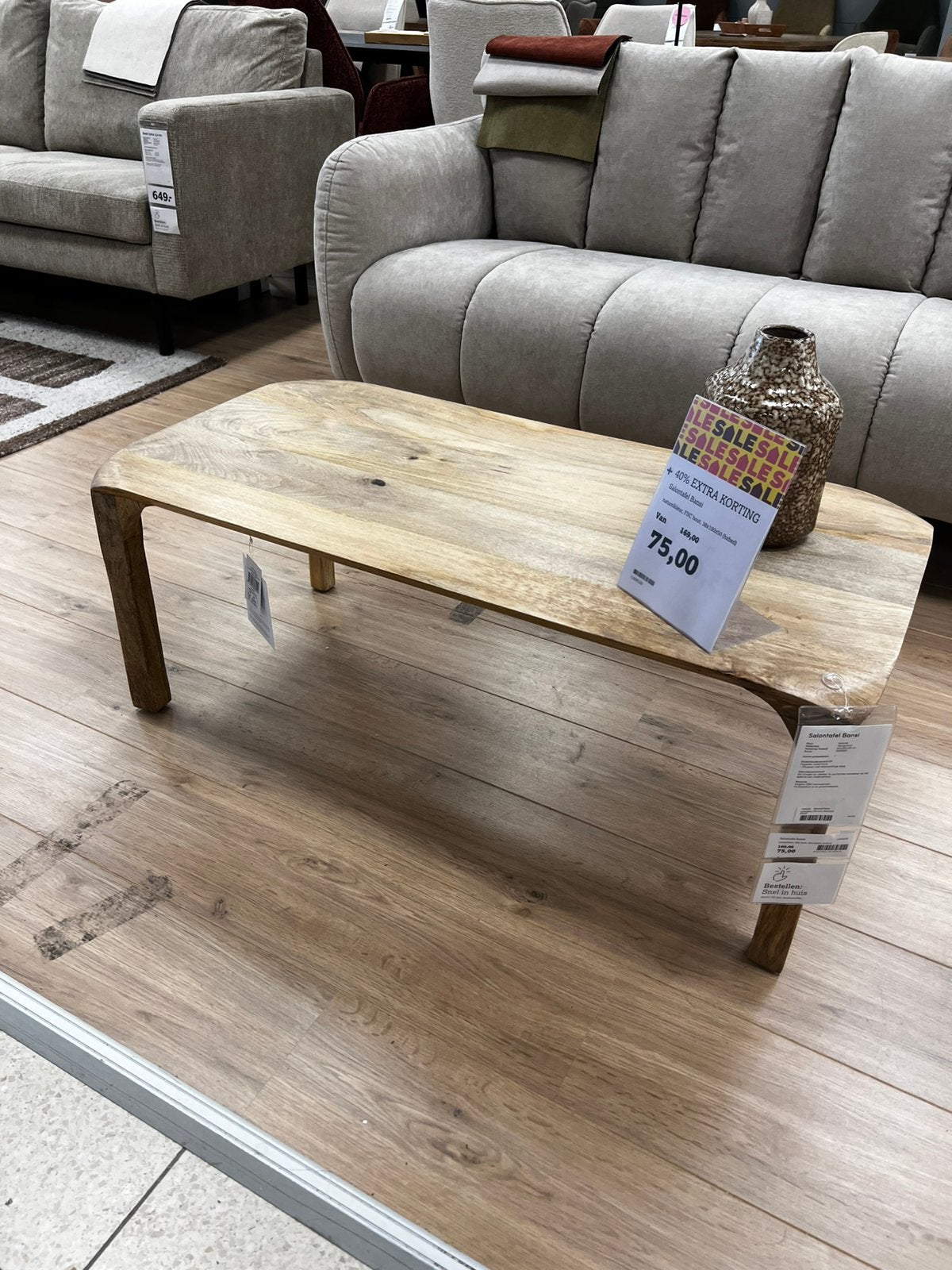 Salontafel Bansi, Ophalen, 100 tot 150 cm, Nieuw, 50 tot 100 cm