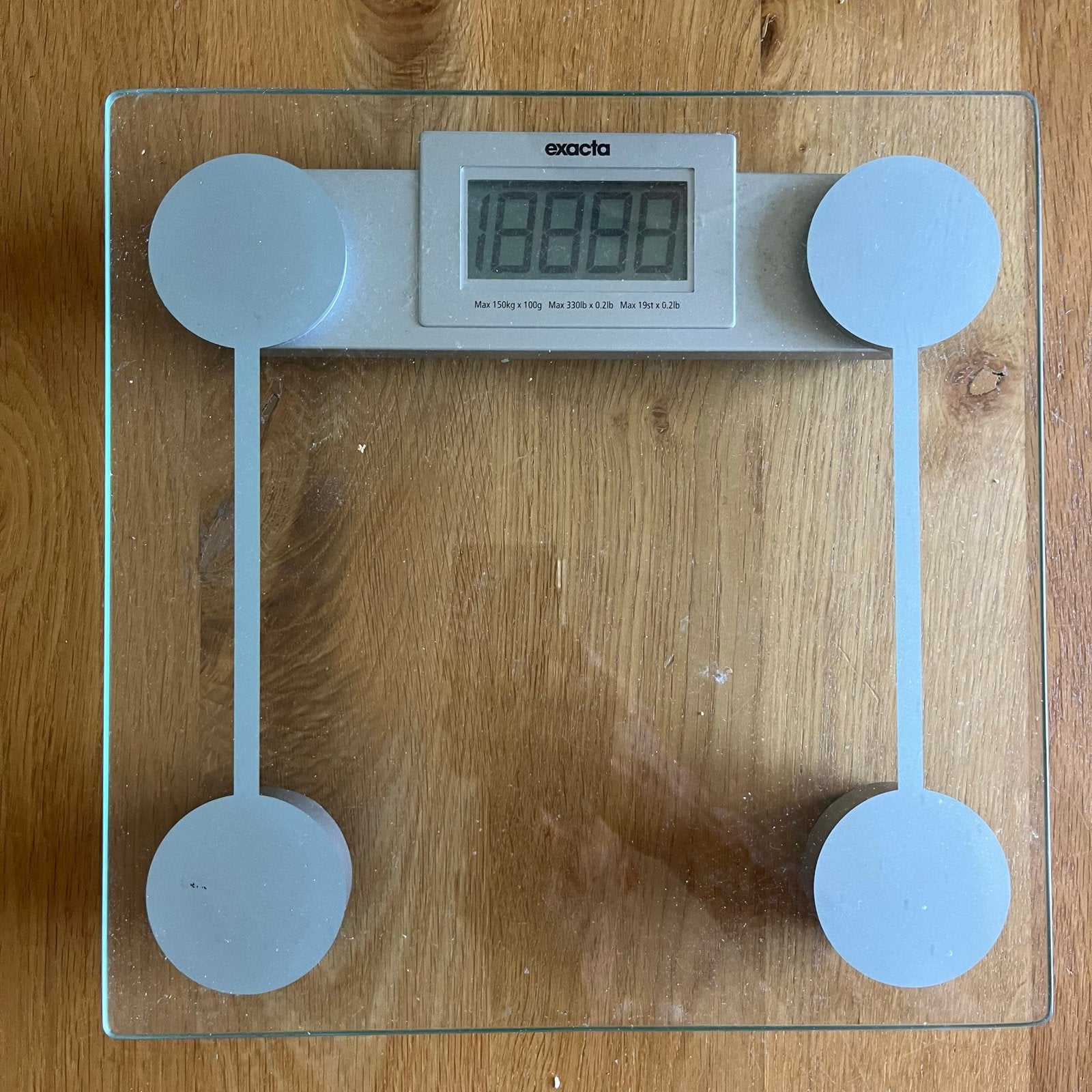 Exacta Personenweegschaal - Digitaal, Glas, Ophalen, Gebruikt, 1 tot 500 gram, 100 kg of meer
