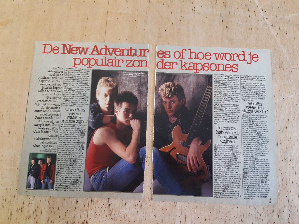 Knipsel New Adventures A4 Muziek Expres 1 art, Verzamelen, Ophalen of Verzenden, 1980 tot heden, Nederland, Knipsel(s)