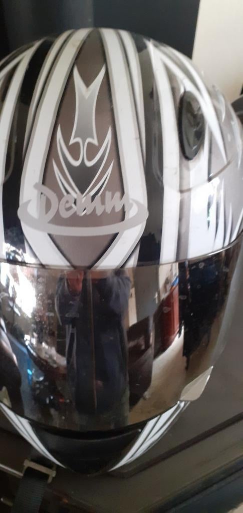 Brommerhelm zwarte  wit, Fietsen en Brommers, Brommerhelmen, Ophalen of Verzenden, Overige merken