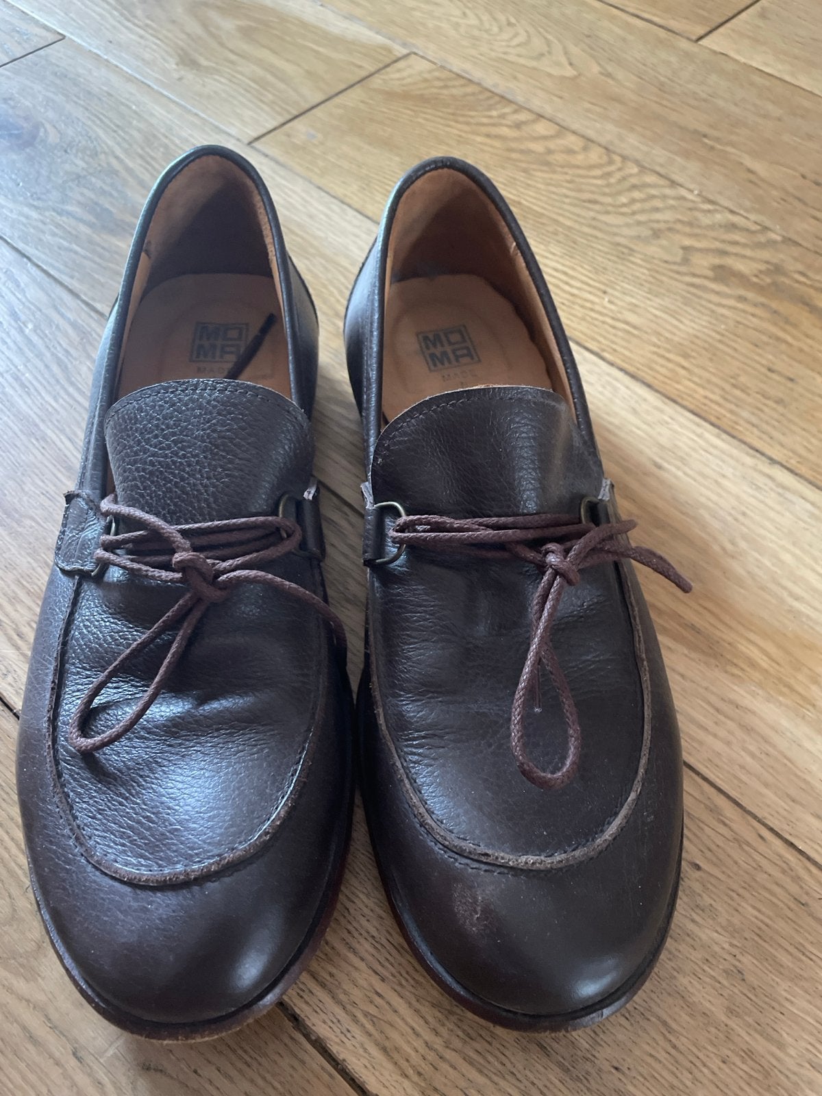 MOMA Bruine Leren Loafers Maat 43, Ophalen of Verzenden, Gedragen, Bruin, Loafers