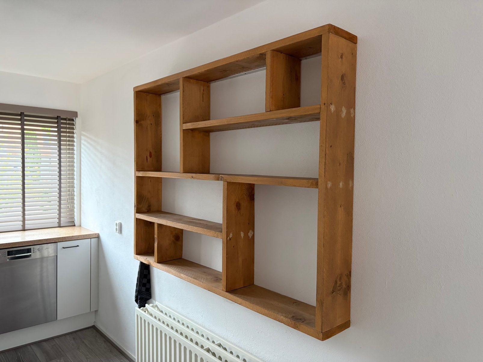 Vakkenkast Steigerhout, Ophalen, Zo goed als nieuw, 25 tot 50 cm, Minder dan 150 cm