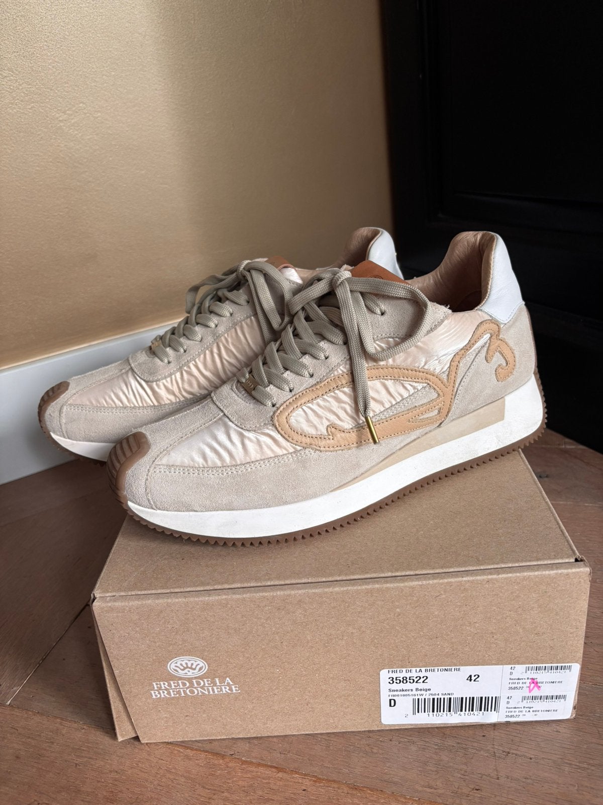 Sneakers Fred de la Bretoniere beige, Beige, Ophalen of Verzenden, Sneakers of Gympen, Zo goed als nieuw