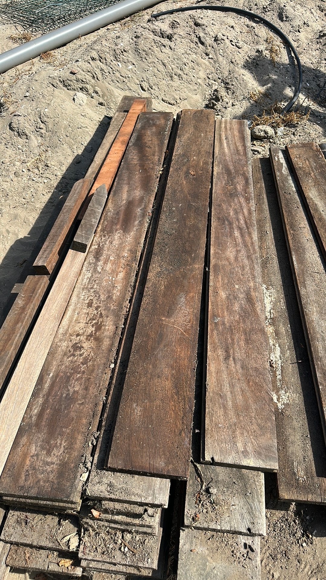 Hardhouten damwand profielen, Tuin en Terras, Palen, Balken en Planken, Ophalen, Gebruikt, Planken, Hardhout