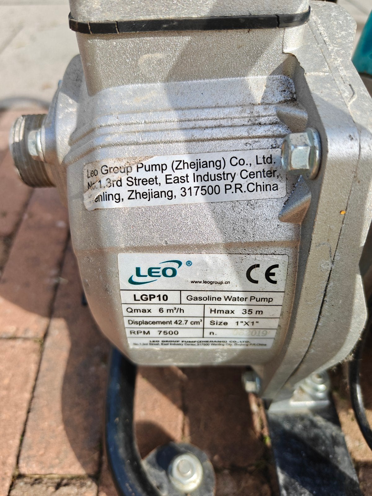 LEO LGP10 Benzine Waterpomp - Werkt perfect!, Ophalen, Gebruikt, Beregeningspomp