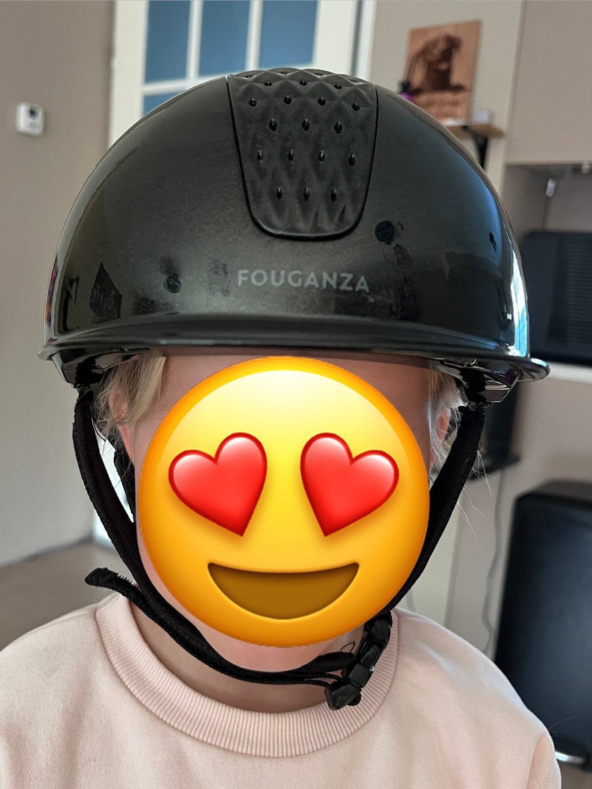 Prachtige Fouganza Cap Helm Mt 55 Lak, Dieren en Toebehoren, Paardrijcap, Ophalen of Verzenden, Zo goed als nieuw, Fouganza