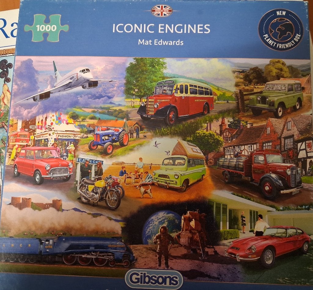 Gibsons Legpuzzel 'Iconic Engines' - 1000 stukjes, Ophalen of Verzenden, 500 t/m 1500 stukjes, Gebruikt, Legpuzzel