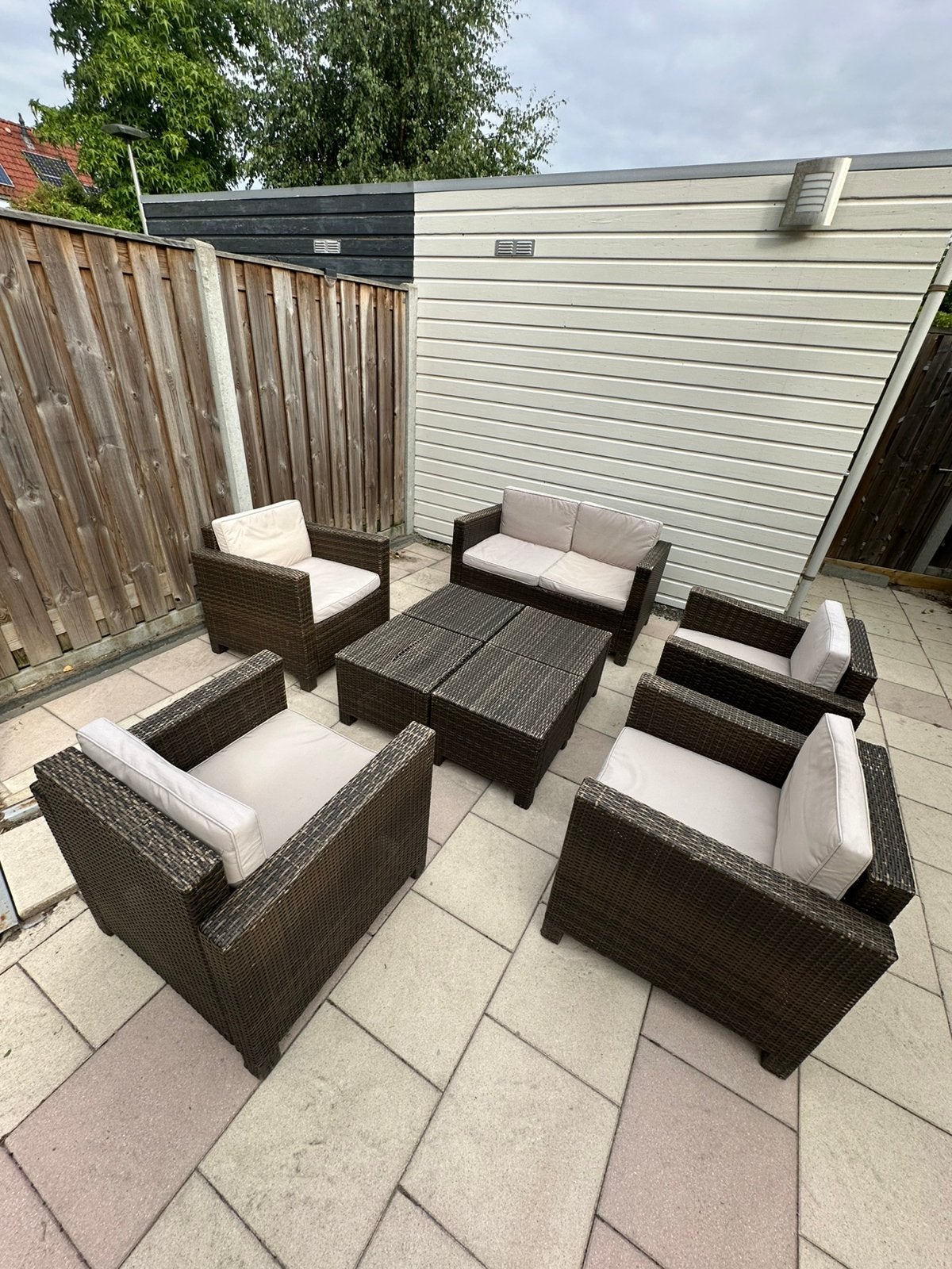 Gratis af te halen tuinset, Tuin en Terras, Tuinsets en Loungesets, Ophalen, Kunststof, Gebruikt, 6 zitplaatsen