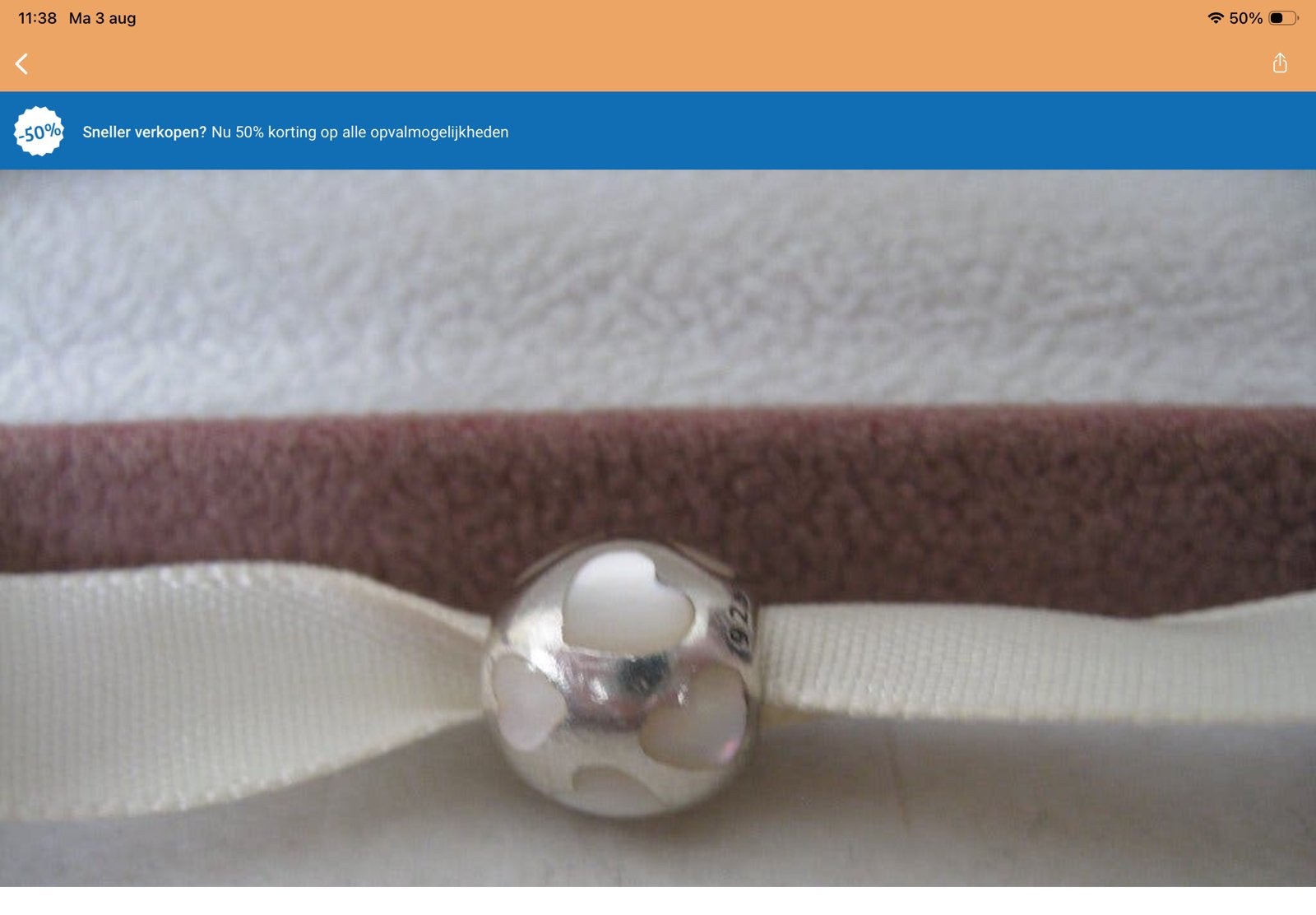 Pandora Met Paarlemoer hartjes, Ophalen of Verzenden, Zo goed als nieuw, Zilver, Pandora