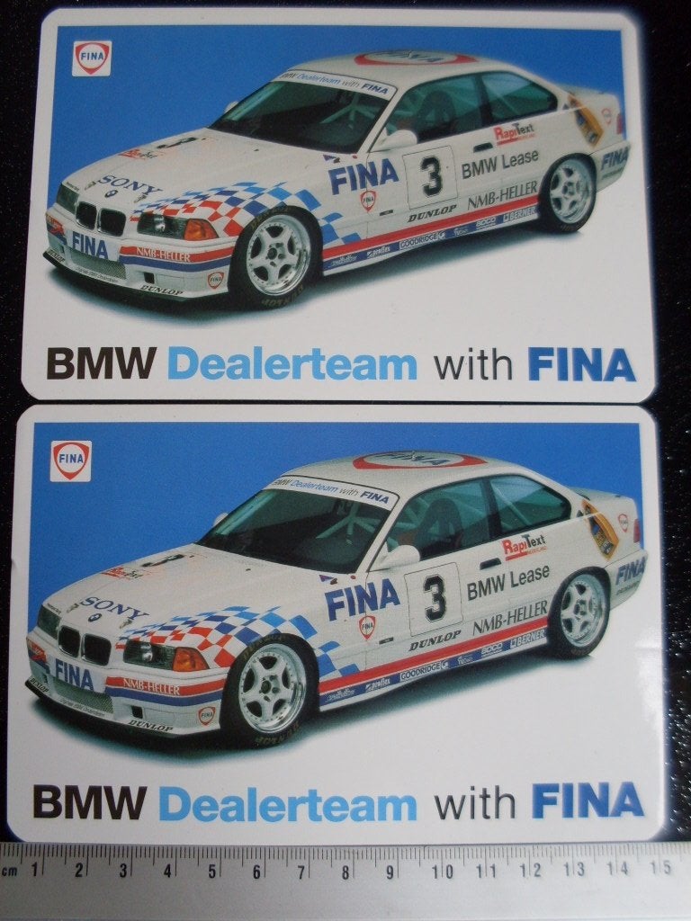 sticker BMW dealerteam with fina sony dunlop logo, Verzenden, Zo goed als nieuw, Auto of Motor