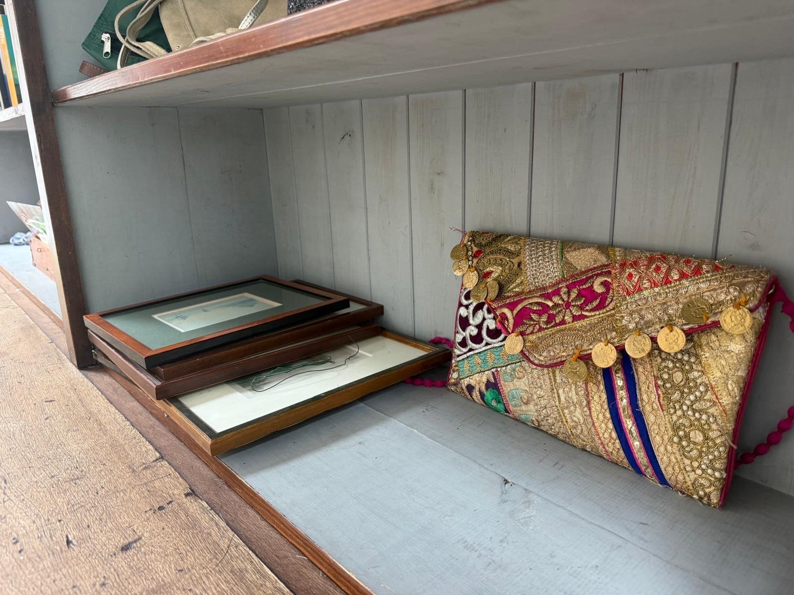 Grote antieke houten boekenkast met dressoir, Antiek en Kunst, Ophalen
