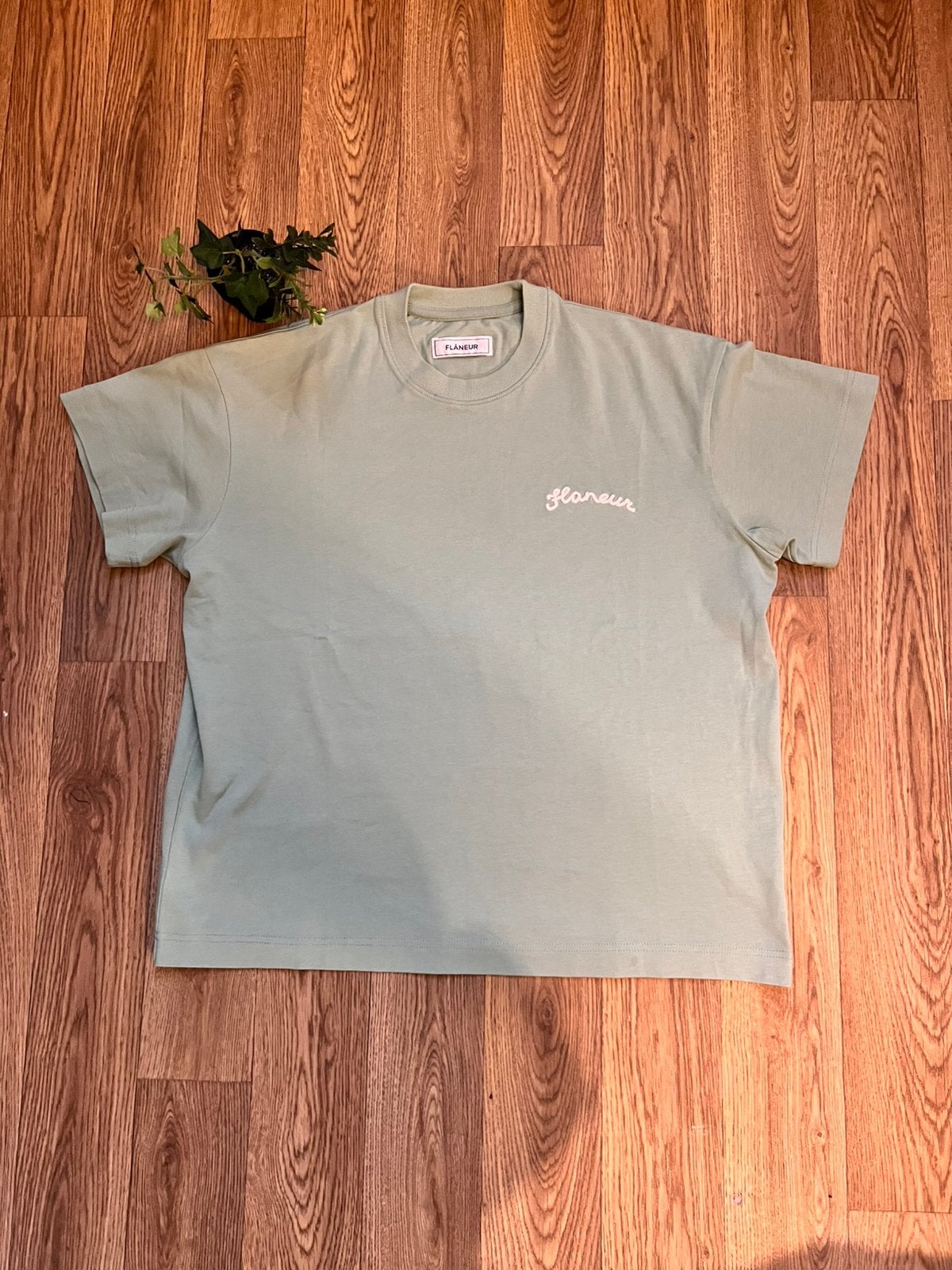 Flâneur Signature T-shirt Mintgroen – Maat S, Kleding | Heren, Verzenden, Zo goed als nieuw, Groen
