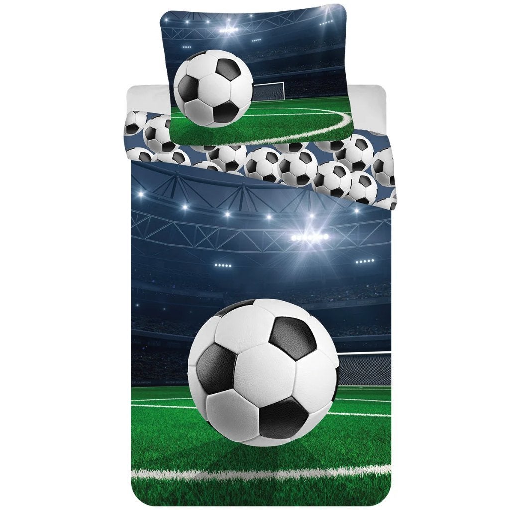 dekbedovertrek VOETBAL en hoeslaken SALE, Verzenden, Dekbedovertrek, Nieuw, Overige kleuren