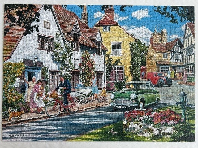 Gibsons puzzel: Village News 1000 stukjes., Ophalen of Verzenden, Minder dan 500 stukjes, Zo goed als nieuw, Legpuzzel