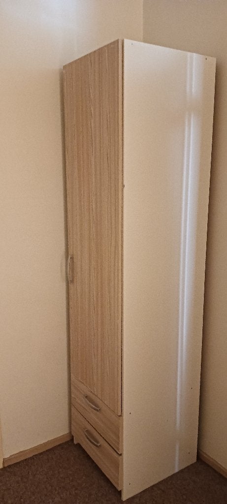 Hoge wit/beuken kleurige legkast, Huis en Inrichting, Ophalen, 25 tot 50 cm, 50 tot 100 cm