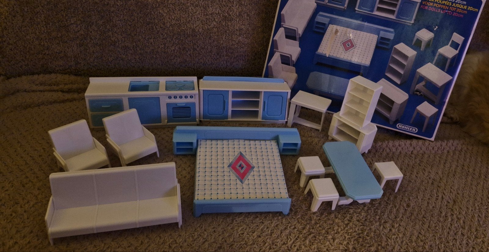 Vintage Poppenhuis Speelset - Compleet in Originele Doos, Ophalen of Verzenden