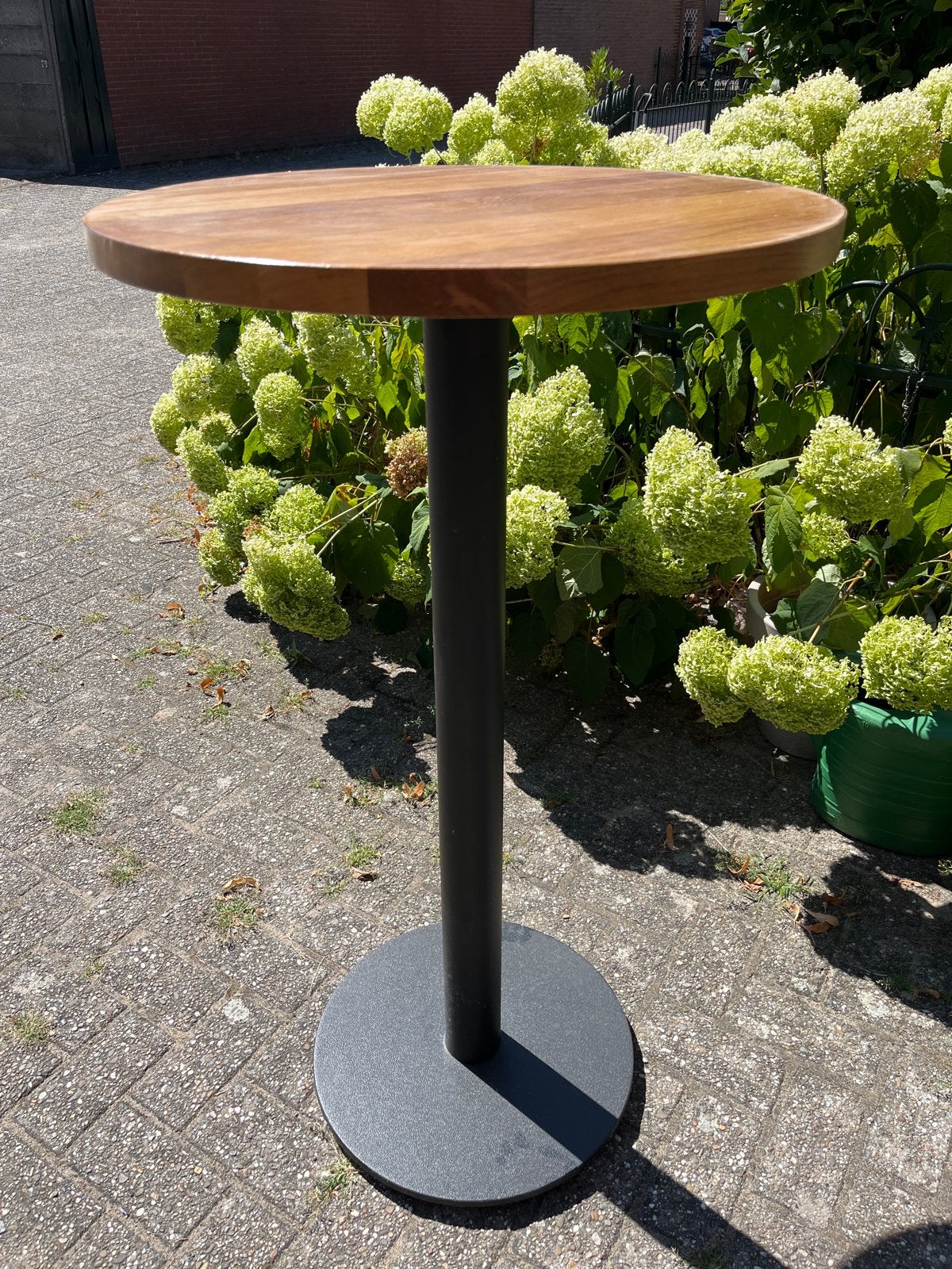2 X Stijlvolle statafel met houten blad - 60x110cm, Huis en Inrichting, Tafels | Statafels, Ophalen, Gebruikt