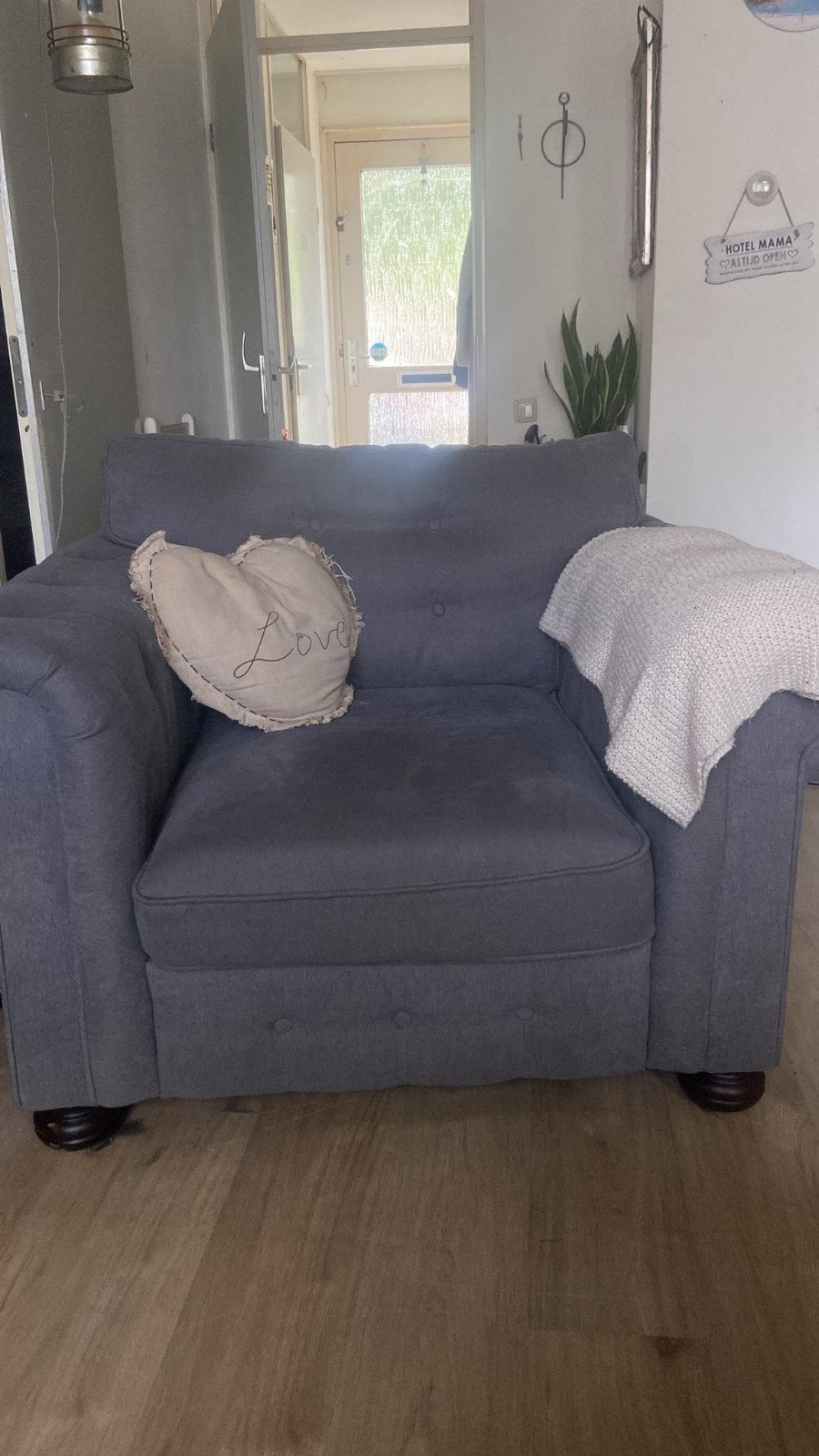 comfortabele grijze fauteuil -UrBan Sofa Zo goed als, Ophalen, Klassiek, Comfortabel, 75 tot 100 cm, Zo goed als nieuw