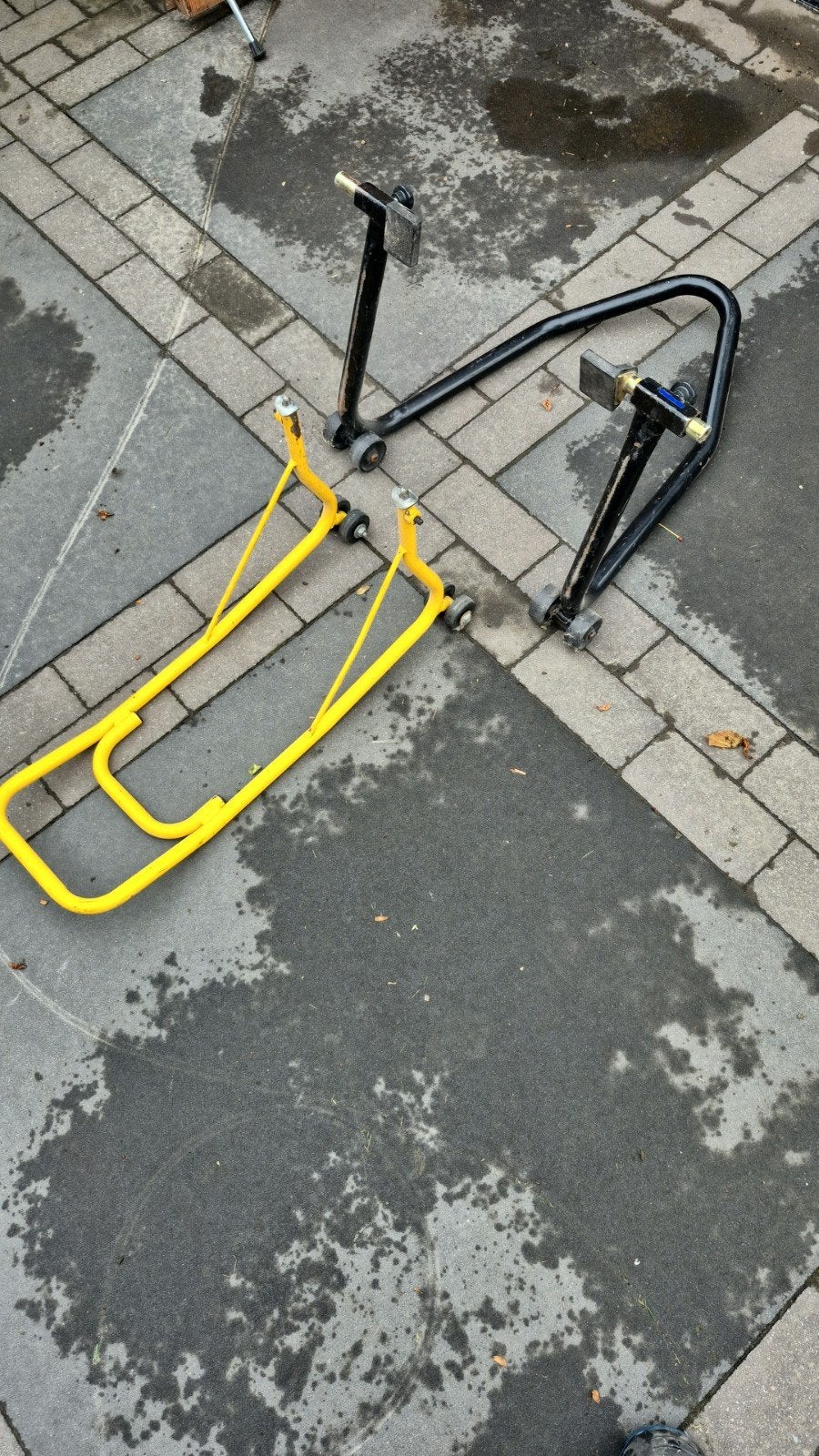 Paddockstand voor en achterwiel motorbok, Ophalen of Verzenden, Gebruikt