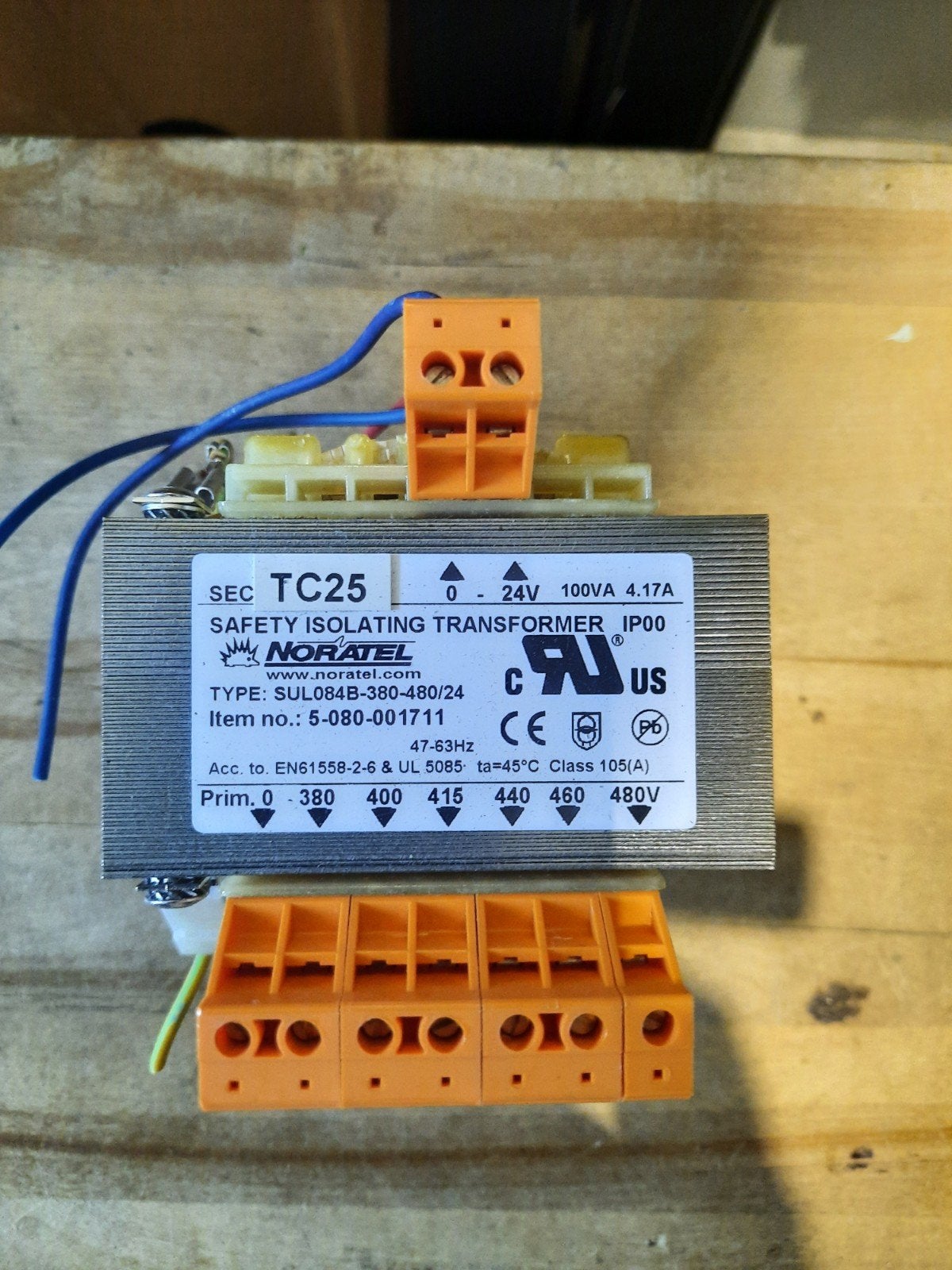Siemens trafo TC25 24Volt 100VA 4,17A  primair 380-480 Volt, Ophalen, Gebruikt