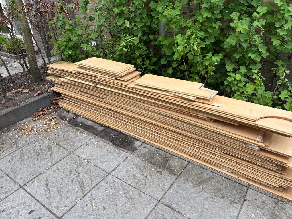 Lamelparket voor kachelhout - ca. 20 m2, Tuin en Terras, Haardhout, Minder dan 3 m³, Ophalen, Overige houtsoorten, Blokken