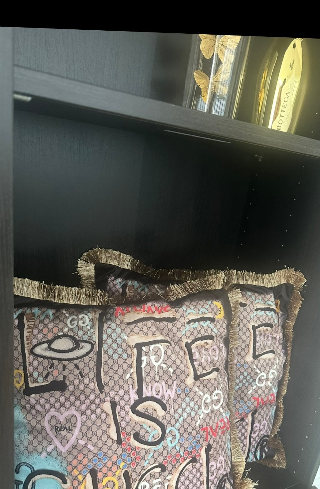 Life is gucci kussens, Ophalen, Zo goed als nieuw, Vierkant